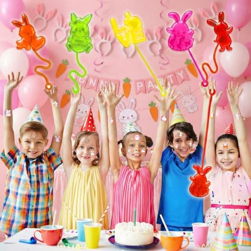48pcs Bunny Party Favors - Stick Hands & Temporary Tattoos