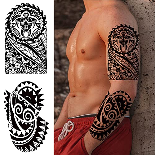Tribal Totem Temporary Tattoo for Men - 8 Sheet Set