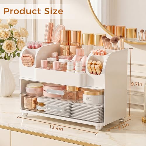 Large Makeup Organizer with Drawers - Vanity Storage Solution