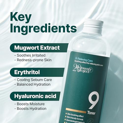 9 Toner - Soothing, Moisturizing, Sebum Control with Mugwort Extract for Sensitive, Dry, Oily Skin ? Reduces Redness, Whiteheads, Blackheads - Korean Skin Care (300ml / 10.14 fl.oz)