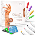 Vanli's Temporary Tattoo Markers - 10 Pens with 30 Stencils