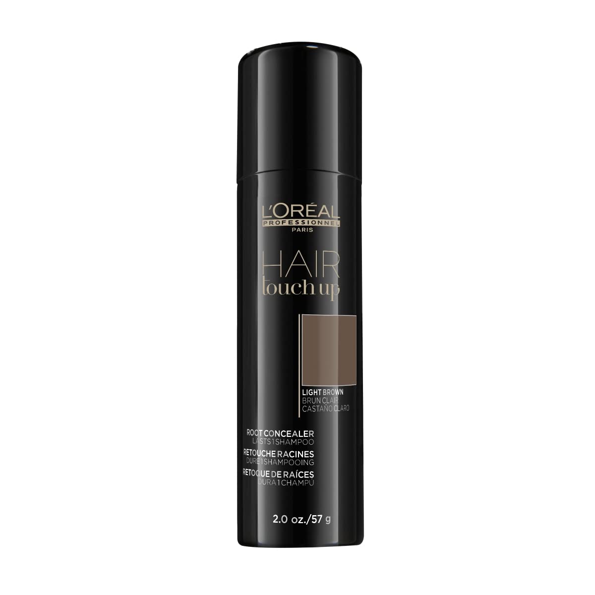 L'Oreal Professionnel Hair Root Touch Up | Root Concealer Spray | Blends and Covers Grey Hair | Temporary Hair Color for Light Brown Hair | 2 Oz.