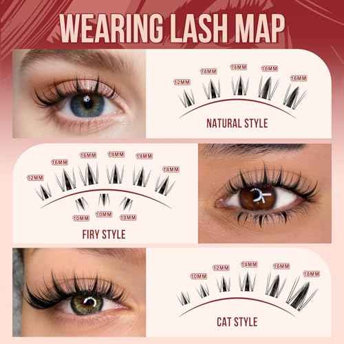 Higu clace Fairy-Lash-Clusters,144PCS Manga Lash-Clusters-Kit DIY Cluster Eyelash Extensions 10-18 mm, D Curl Lash Extension Kit with Lash Bond and Seal, Tweezers and Remover(Fairy-Kit-144pcs)