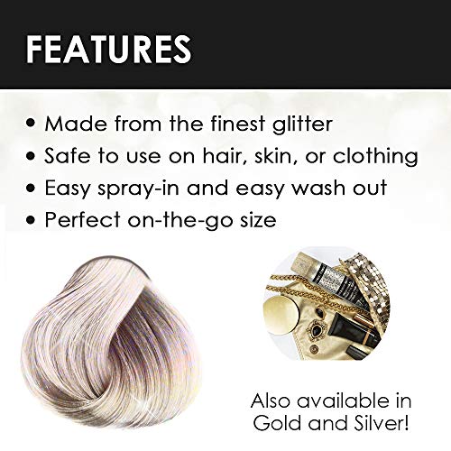 Jerome Russell Glitter Spray for Hair & Body, 2.2 oz