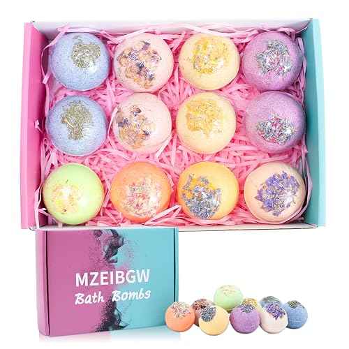 Bath Bombs for Women Mom Kids, 12 PCS Handmade Natural, Spa Relaxing Birthday Gift Set for Her/Him, Women, Girls, Wife, Mother