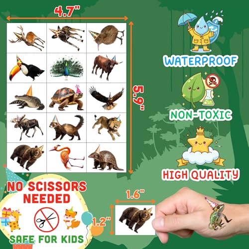 Jungle Animal Temporary Tattoos - Wildlife Party Favors