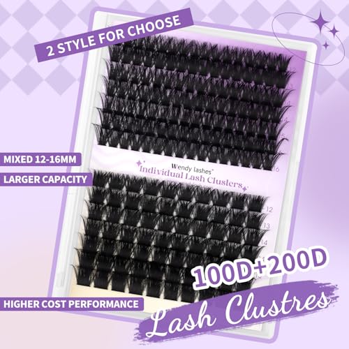 WENDY LASHES Wispy Cluster Eyelash Extensions 12-16mm 119Pcs