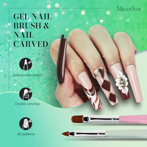 MelodySusie 6Pc Nail Art Brush Set - Gel, Liner & Design Brushes