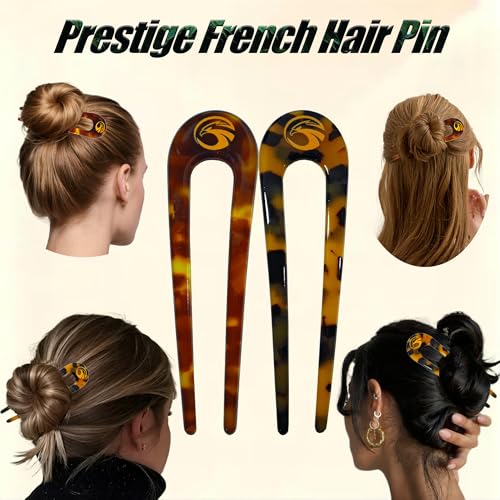 2 PCS Prestige French Hair Pin for Women, Acetate Twist Updos