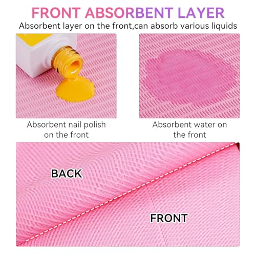 Makartt 50 Pcs Disposable Nail Table Mats - 18"x13" Absorbent 3-Ply Towels