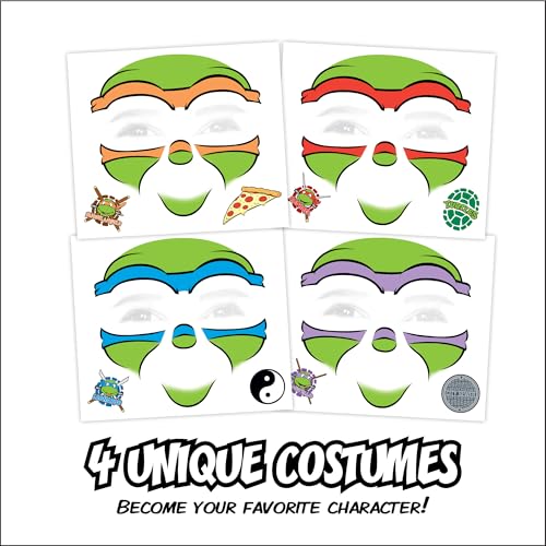 TMNT Temporary Tattoos for Kids – Leonardo, Donatello, Michelangelo & Raphael