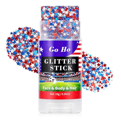 Red White Blue Glitter Stick Face & Hair Makeup