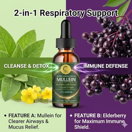 GPGP GreenPeople Mullein & Elderberry Lung Support Liquid Drops 2 Fl Oz - Natural, Vegan
