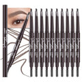 Eyebrow Retractable Pencil Set - 12 Pcs Triangle Tip Dual-Sided
