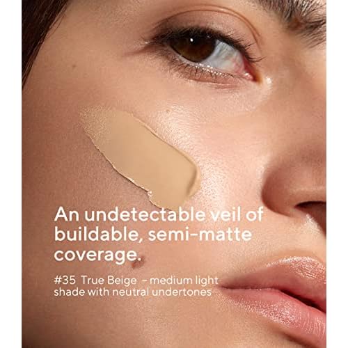 M?DARA Organic Skincare |SKINONYM Semi-Matte Peptide Foundation, #35 TRUE BEIGE, 30ml ? Boosted by collagen-supporting peptides, Semi-matte finish, Adapts to the skin's texture, Ecocert certified.