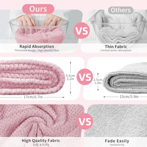 Microfiber Hair Towel Wrap 3-Pack - Quick Dry & Anti-Frizz