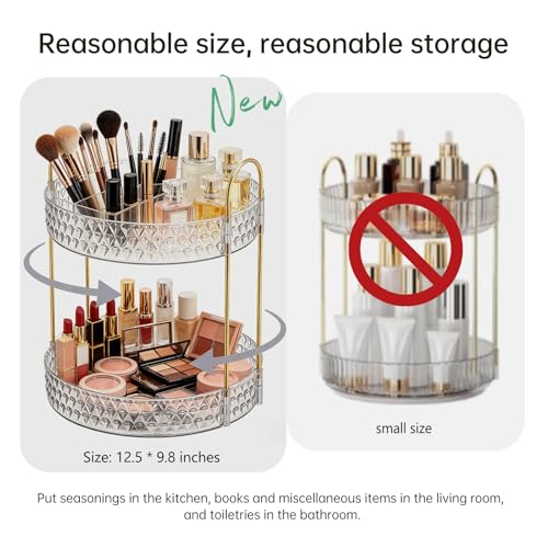 Slim 2-Tier Acrylic Cosmetic Organizer for Small Spaces