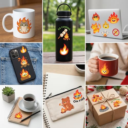 96 PCS Fire Flame Temporary Tattoos for Kids Party