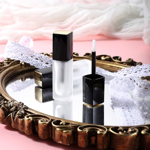 5ml Frosted Glass Lip Gloss Tubes with Wands & Stoppers