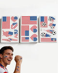 HERSAUL USA Flag Temporary Tattoos for Soccer Fans, 30 Pack - Easy Application for Match Day Celebrations