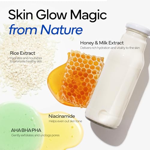 Rice Milky Bubble Facial Mask, Soothing & Hydrating Face Toner with Black Rice Extract & Niacinamide, Helps Support Skin Barrier and Glow for Sensitive Skin, Korean Skincare (5.07fl oz/ 150ml)