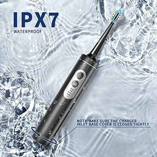 Electric Toothbrush with Water Flosser, 3 in 1 Electric Toothbrush with 4 Modes, Toothbrush and Water Flosser Combo for Adults, Water Flosser Portable for Travel and Home