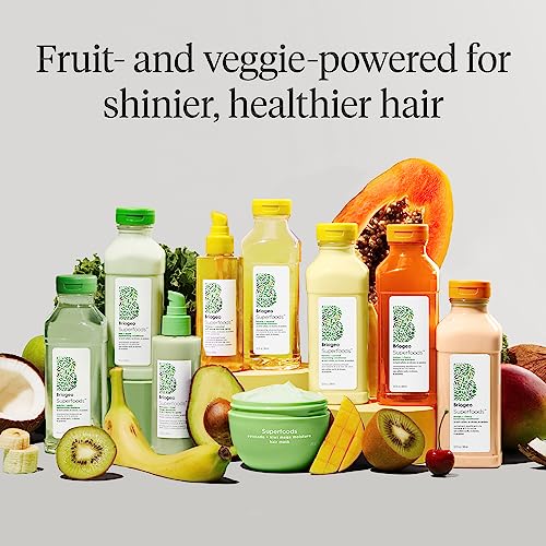 Briogeo Superfoods Mango + Cherry Balancing Shampoo, Replenish Dull, Dry Hair and Balance Oil for Oily Hair, Controls Oil and Nourished All Hair Types and Textures, Vegan, Cruelty-Free, 12.5 fl oz