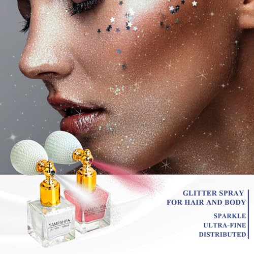 Body Glitter Spray - Pink & Silver for Hair, Skin & Nails