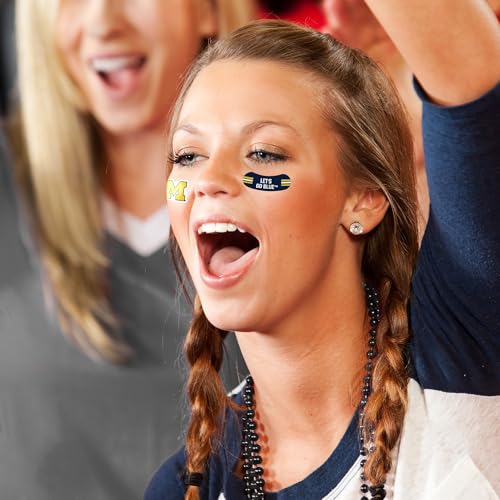 NCAA Vertical Tattoo Peel & Stick Temporary Tattoos - Eye Black - Game Day Approved!