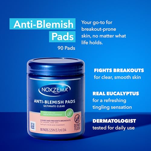 Noxzema Ultimate Clear Acne Pads, 2% Salicylic Acid, 90 Count, 6 Pack