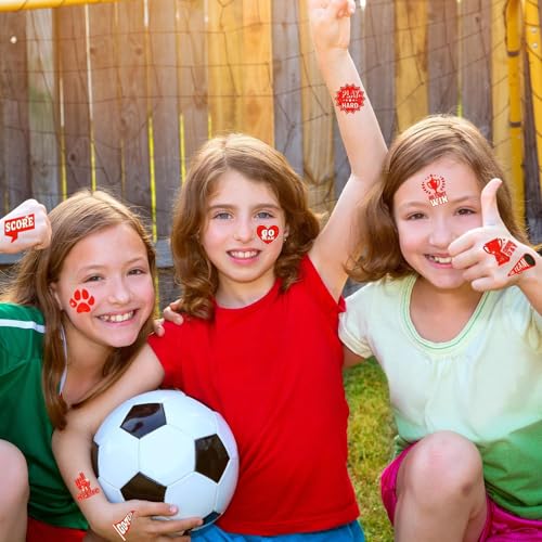 Red Team Spirit Temporary Tattoos, 180 Pcs 36 Styles