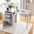 Foldable Manicure Table with Dust Collector & LED Lamp