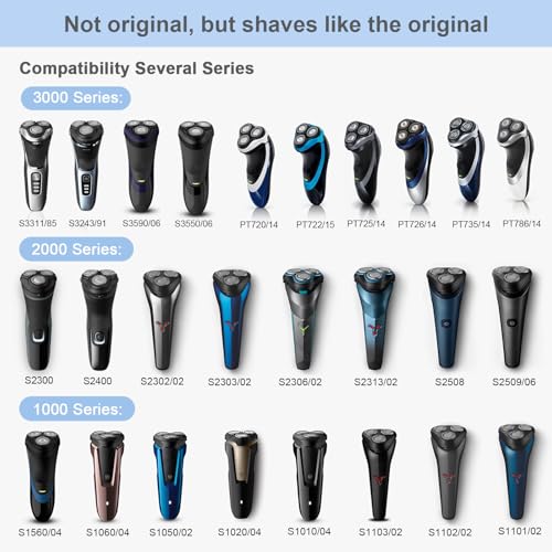 SH30 Replacement Heads for Philips Norelco Shaver Series 3000, 2000, 1000 and S1560, SH30 Blades for Philips Norelco 3900, 3600, 2400, 6 Pieces of Pack