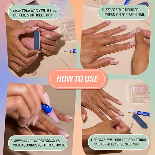 Chillhouse Chill Tips Press On Nails Kit - Baby Purrls Almond (30 Nails)