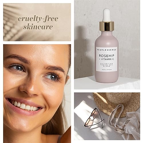 Pearlessence Rosehip Balancing Facial Oil + Rosehip Fruit Oil & Vitamin C | Daily Hydration to Help Balance & Revive Skin | Made in USA & Cruelty Free