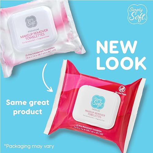 Simply Soft Makeup Remover Wipes, 50 Count (2x25) Fragrance-Free