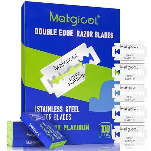 Double Edge Razor Blades for Men - 100 Count Men's Safety Razor Blades for Shaving Premium Platinum Japanese Stainless Steel - Durable, Smooth and Clean Shaves