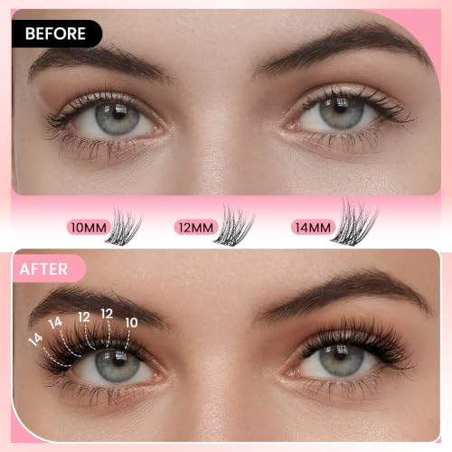 Clear Band Lash Clusters 10-14mm Natural Look Individual Eyelashes