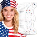 4th of July Red White Blue Glitter Face Tattoos, 8 PC