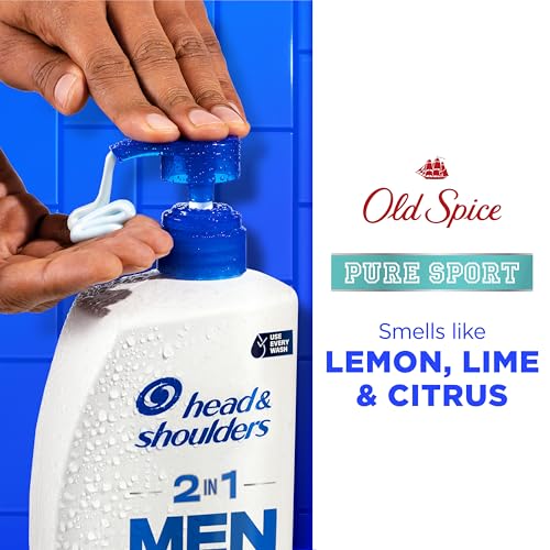 Head & Shoulders Old Spice Pure Sport 2-in-1 Anti-Dandruff Shampoo Twin Pack, 31.4 fl oz Each