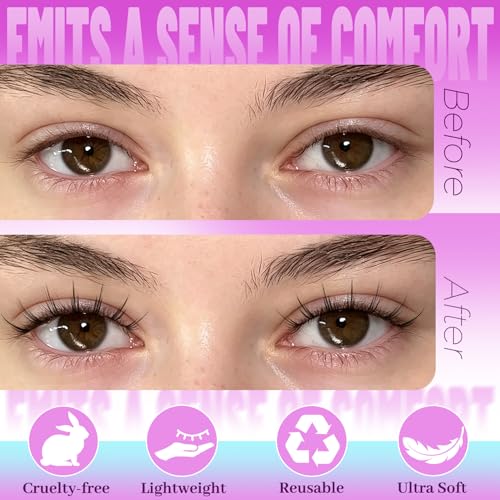 Losha Natural Manga Lashes - 7 Pairs Wispy Cat Eye Eyelashes
