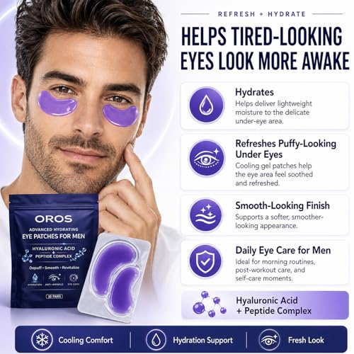 OROS Hydrating Eye Patches for Men, 10 Pieces