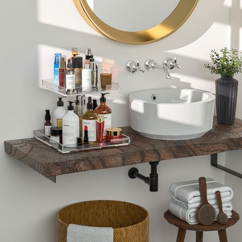 2-Tier Perfume Tray,Clear Perfume Organizer for Dresser and Counter,Acrylic Perfume Stand Organizer Vanity Trays Makeup Storage Holder for Bedroom Decor (10x8)