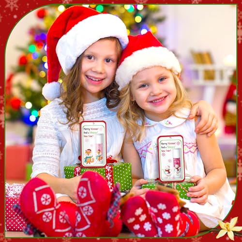 10 Pack Christmas Lip Balms Bulk Christmas Party Gifts Favors Stocking Stuffers Holiday Lip Balms Employee Staff Team Appreciation Gifts Thank You for Teacher Coworkers (Cute)
