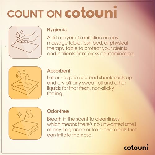 Cotouni Non-Woven Disposable Massage Table Sheet Roll with Face Hole - 50 Sheets