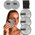 Ogato Reusable Makeup Remover Cloth - 5pc Face Pads, Makeup Eraser Cloth Wipes for All Skin Types - Washable Microfiber Make Up Reusable Cotton Rounds for Face - With Included Laundry Bag