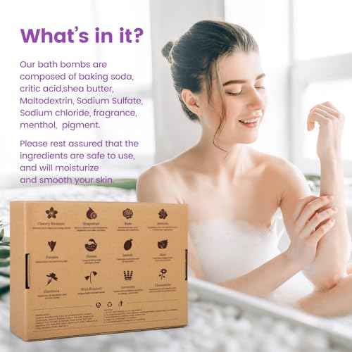 Christmas Bath Bombs, 12 Pack Handmade Bubble Shower Bombs Set, Shea Butter & Individually Wrapped, Present Idea for Her/Him, Wife, Mom Women