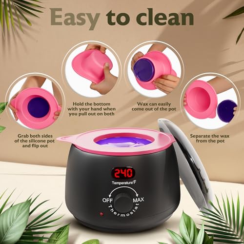 Wax Kit for Hair Removal, Wax Pot for Hair Removal for Face, Body, Leg, Bikini, Brazilian Wax, Waxing Kit for Women & Men (34 Accessories)