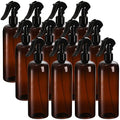 Bekith 12 Pack Plastic Spray Bottles with Black Fine Mist Sprayers, 16oz Refillable Spray Container for Cleaning Solutions, Plants, Hair