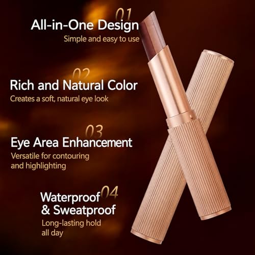Orange 3-Color Gradient Eyeshadow Stick Waterproof Matte Shimmer Long-Lasting